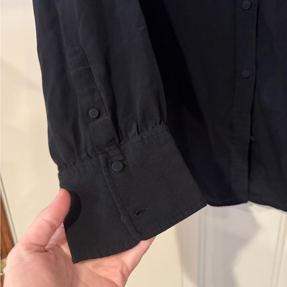 J. Crew Elegant Silk Black Blouse - Picture 4 of 5